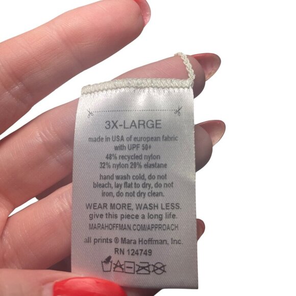 Mara Hoffman Reese Rash Guard One Piece Swimsuit 3X Multicolor Paisley NWT $375 - Picture 2 of 6